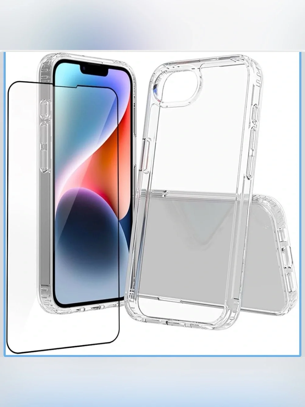 Clear Slim Hybrid Case with Tempered Glass Screen Protector - Transparent IP 16e